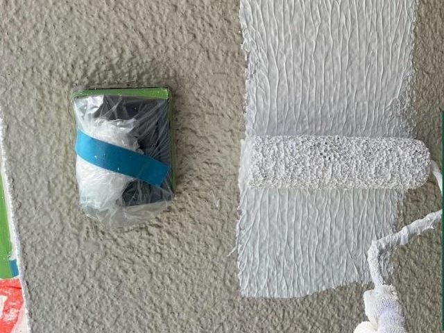 姫路市の塗装に伴う外壁下塗り